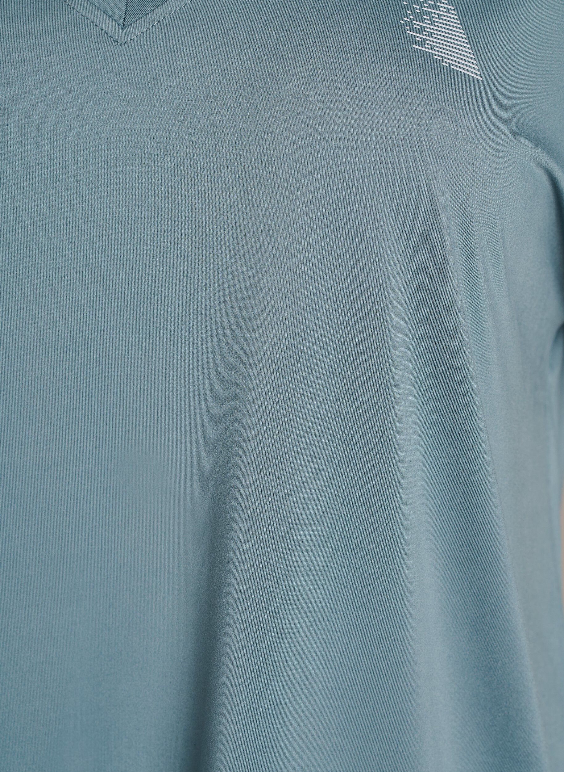 Zizzi Losvallend trainings-T-shirt met V-hals, Grijs, Packshot image number 2