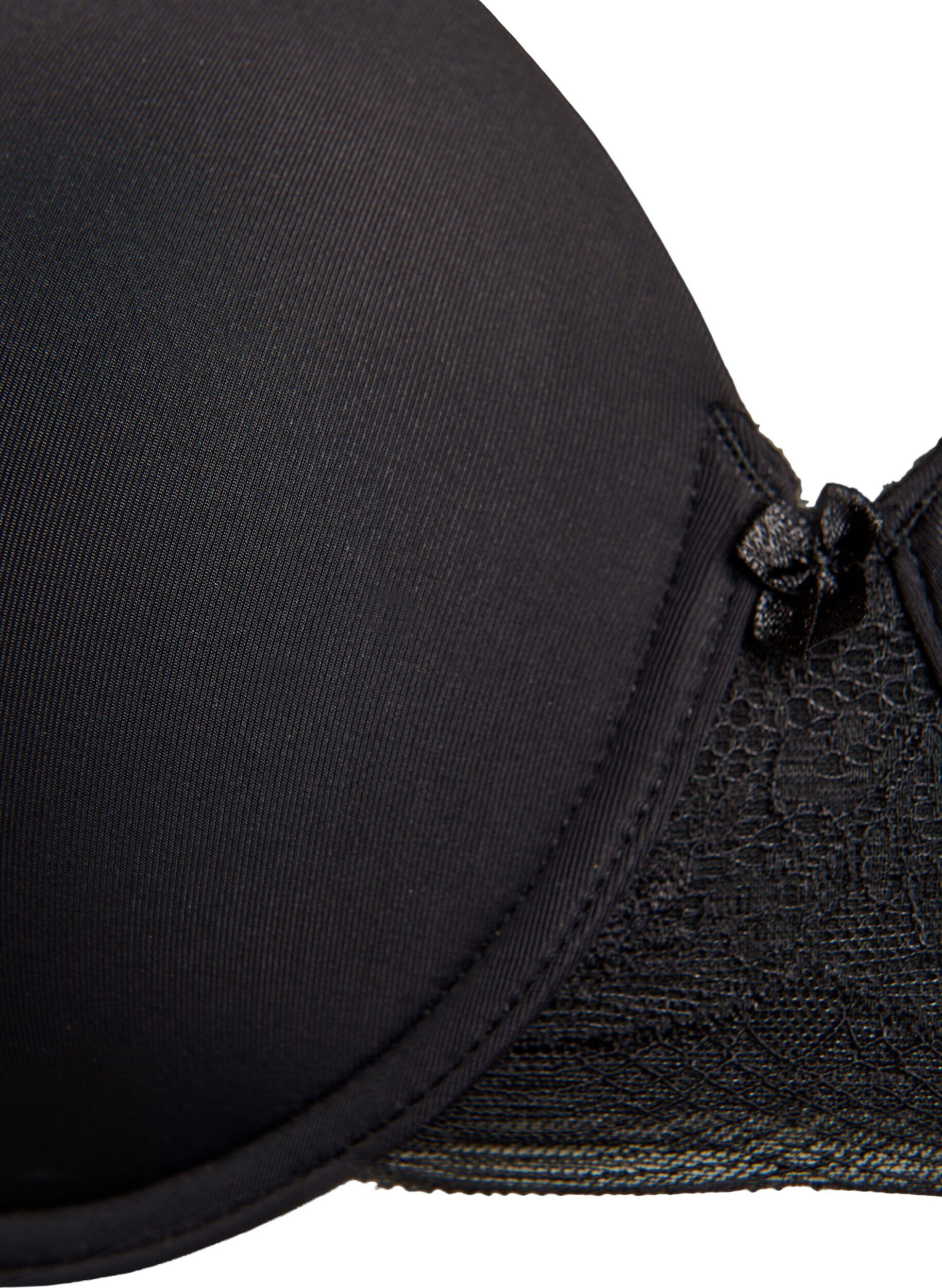 Zizzi Voorgevormde T-shirt bh met gladde cups, Zwart, Packshot image number 2