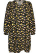 Jurk van viscose met patroon en lange mouwen, Zwart, Packshot image number 0