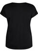 T-shirt met korte mouwen van katoenmix, Zwart, Packshot image number 1