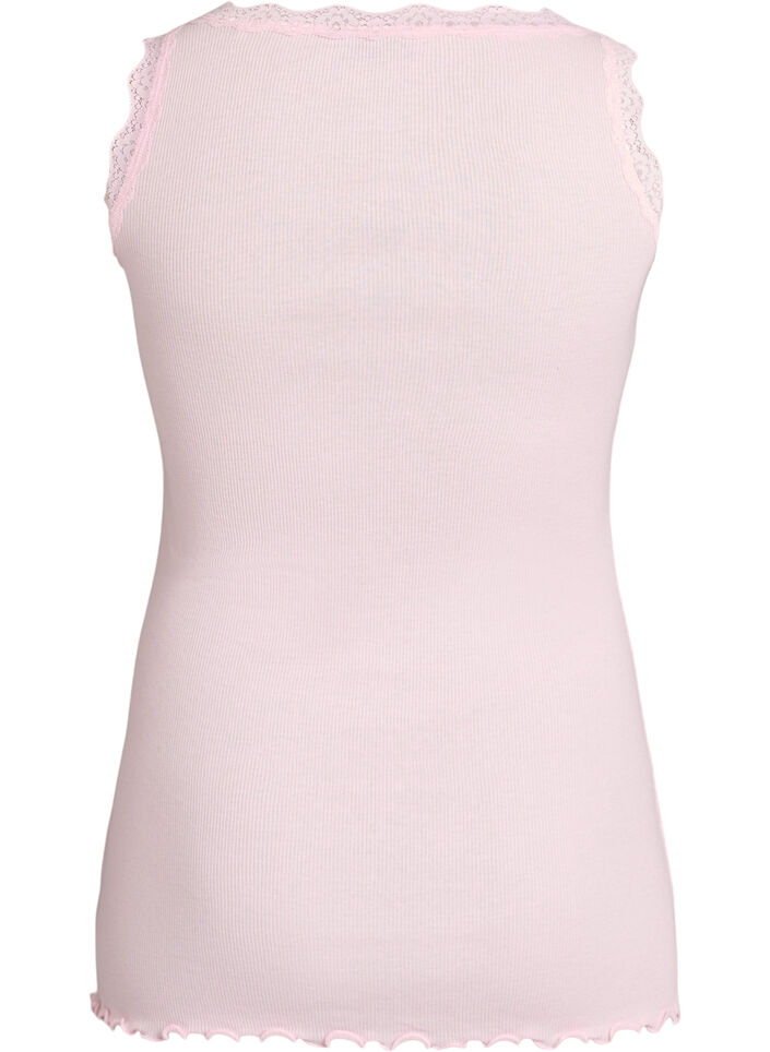 Top met kanten afwerking, Roze, Packshot image number 1