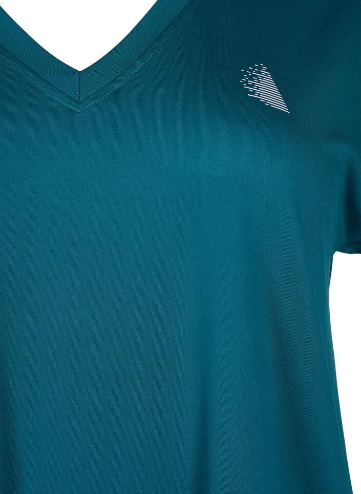 Los trainings-T-shirt met v-hals, Deep Teal, Packshot image number 2
