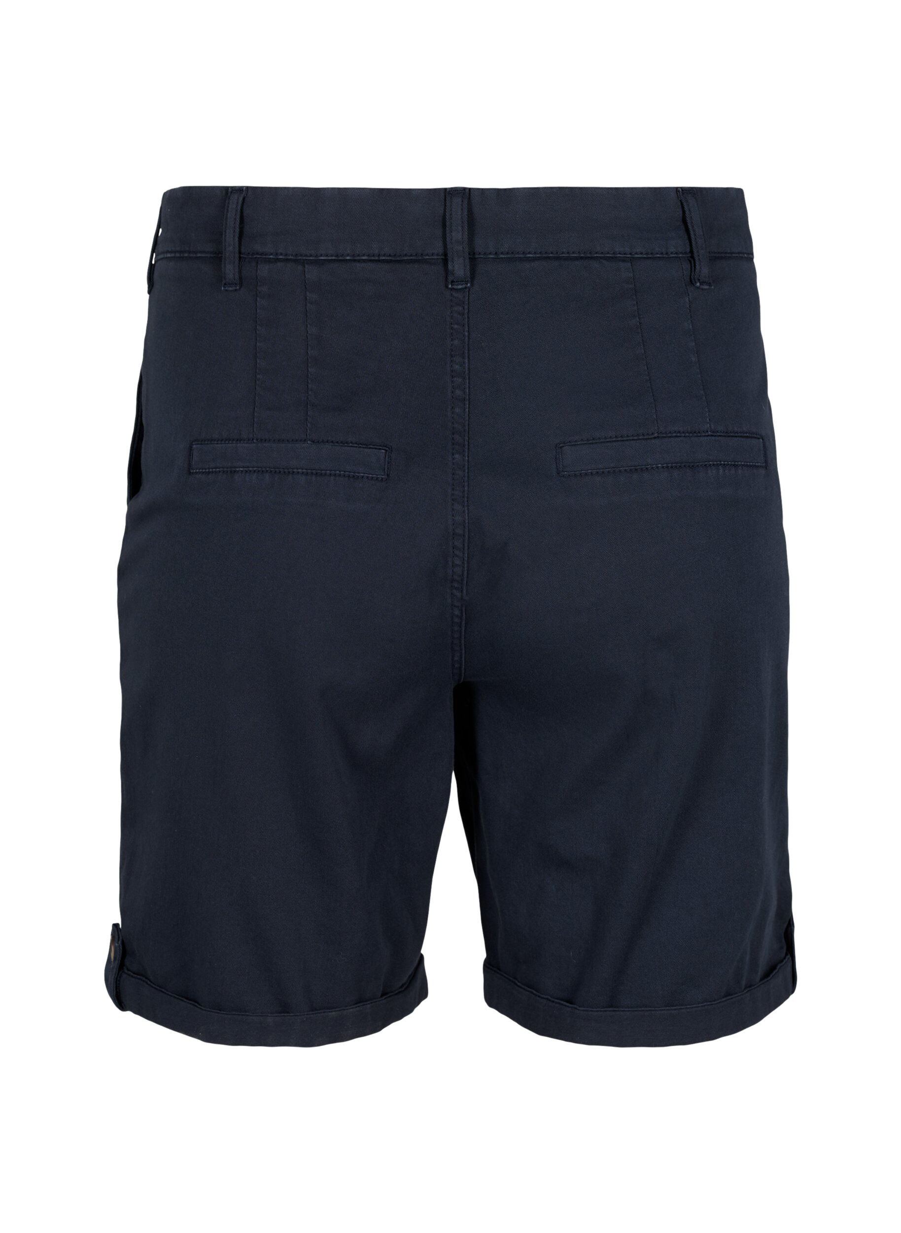 Zizzi Korte chino broek met zakken, Navy Blazer, Packshot image number 1