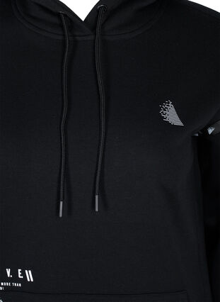 Lange sweater met splitjes en zak, Black, Packshot image number 2
