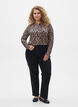 Blouse met lange mouwen en luipaardprint, Bruin, Model image number 1