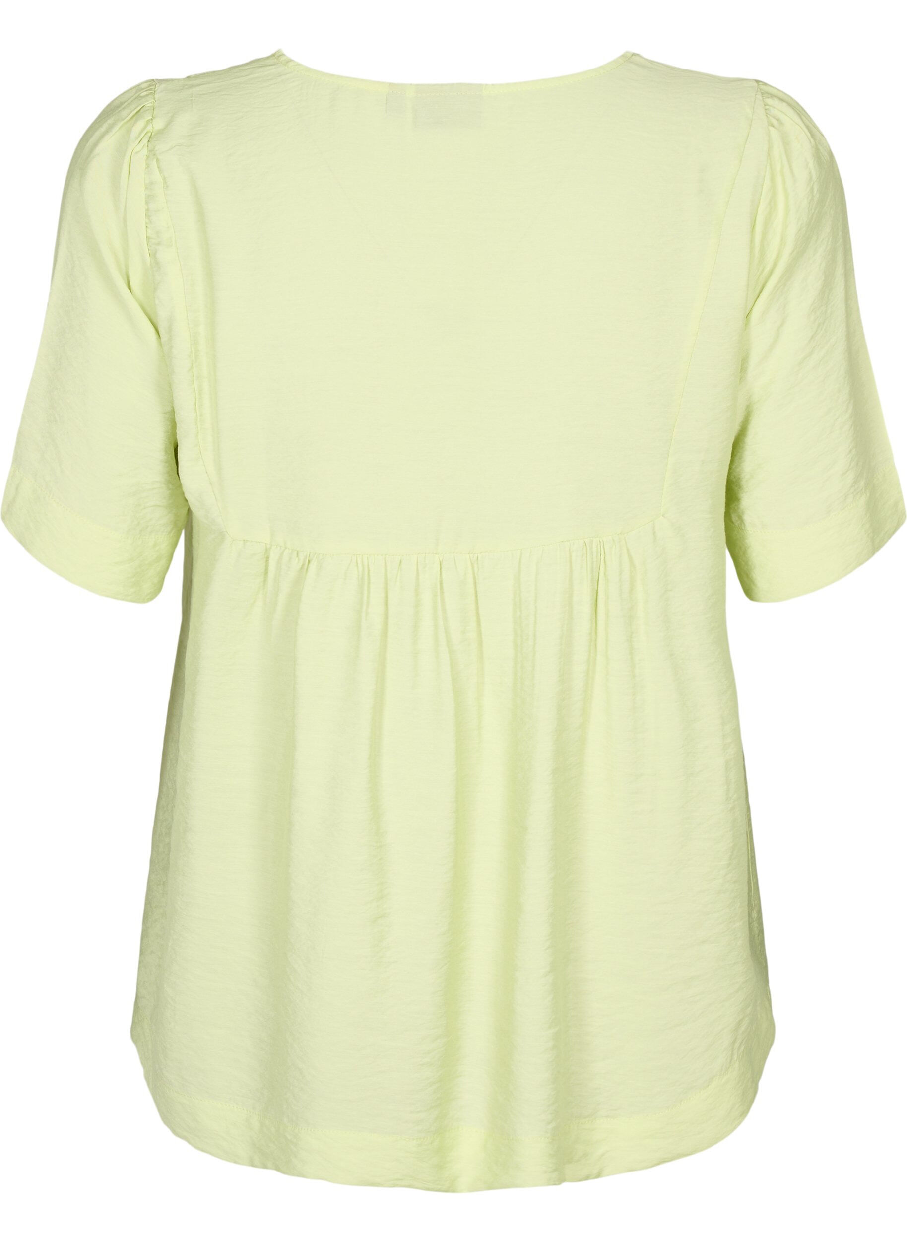 Zizzi Blouse met halflange mouwen in viscose, Lily Green, Packshot image number 1