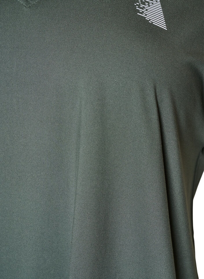 Losvallend trainings-T-shirt met V-hals, Groen, Packshot image number 2
