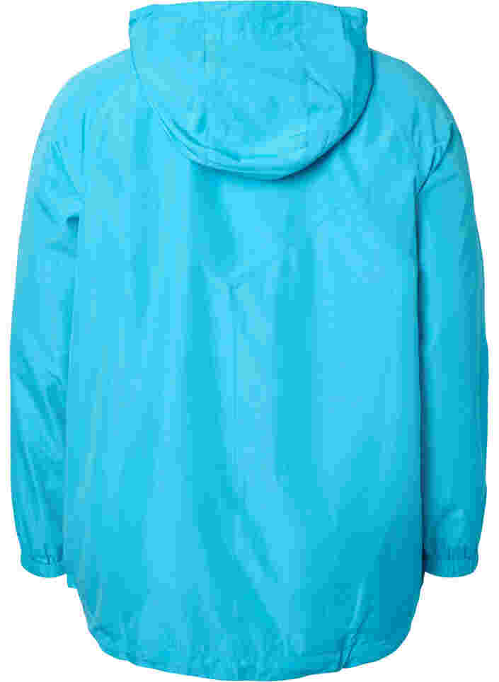 Korte jas met capuchon en verstelbare onderkant, River Blue, Packshot image number 1