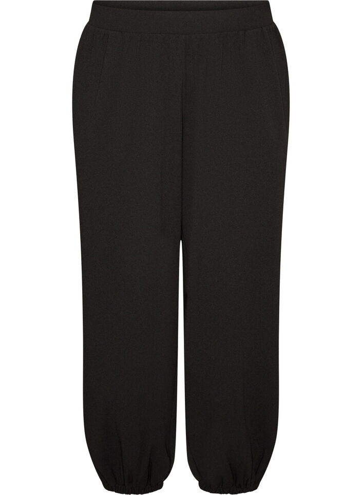 Jersey ballonbroek met hoge taille, Zwart, Packshot image number 0
