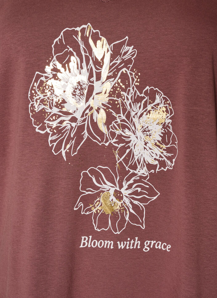 Katoenen T-shirt met V-hals en print aan de voorkant, Rood, Packshot image number 2