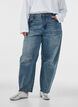 Barrel-fit jeans met een distressed wash, Blauw, Model image number 2