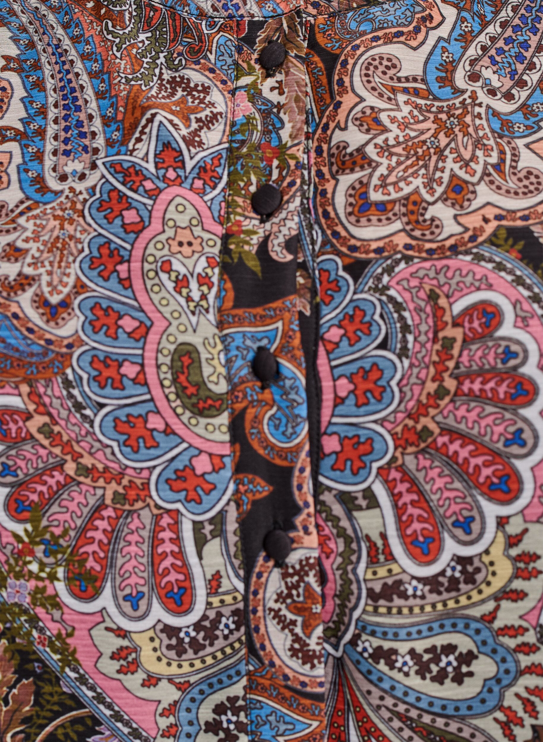 Zizzi Midijurk met paisleydetails en lange mouwen, Zwart, Packshot image number 2