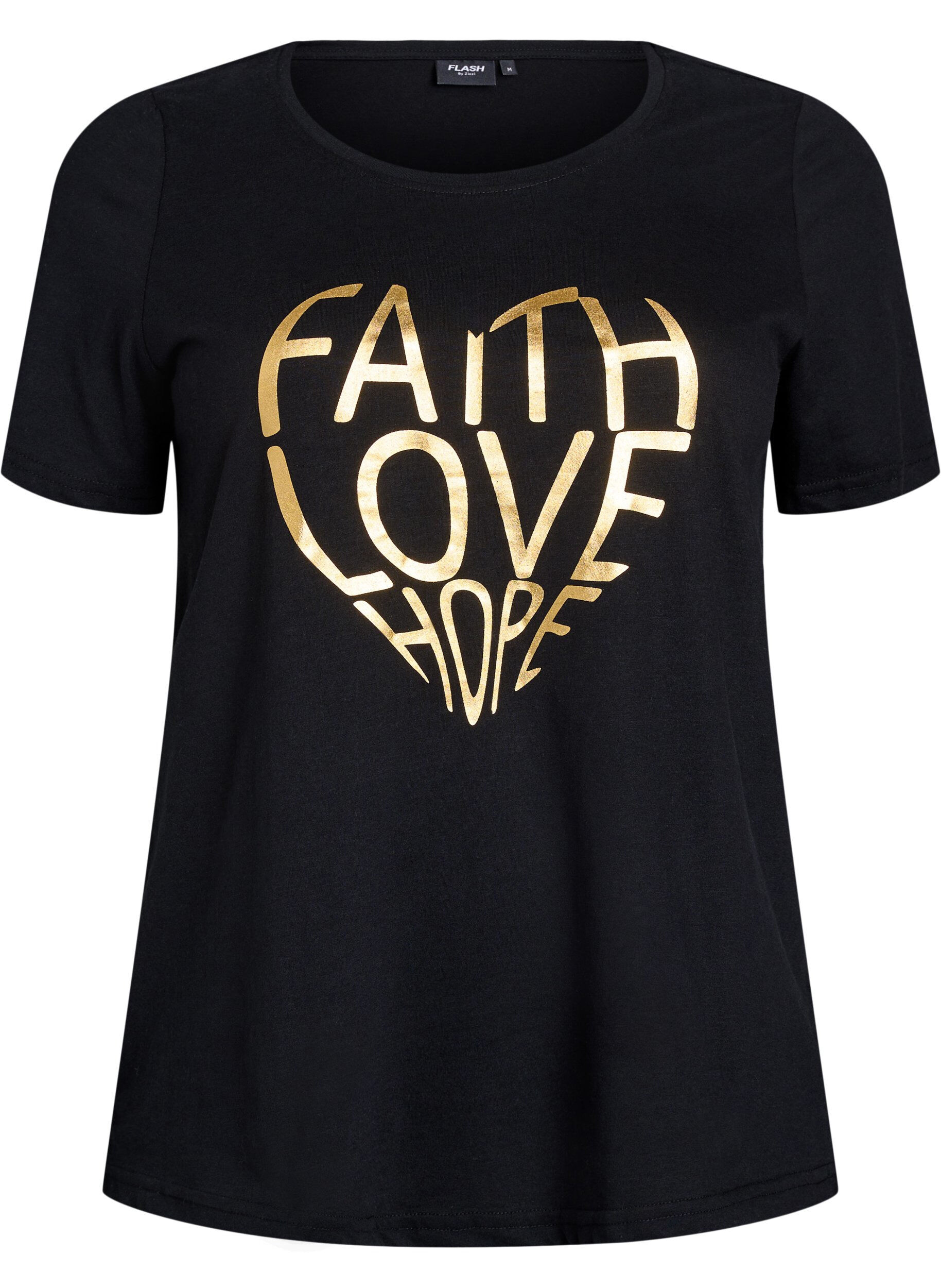 Zizzi FLASH - T-shirt met motief, Zwart, Packshot image number 0