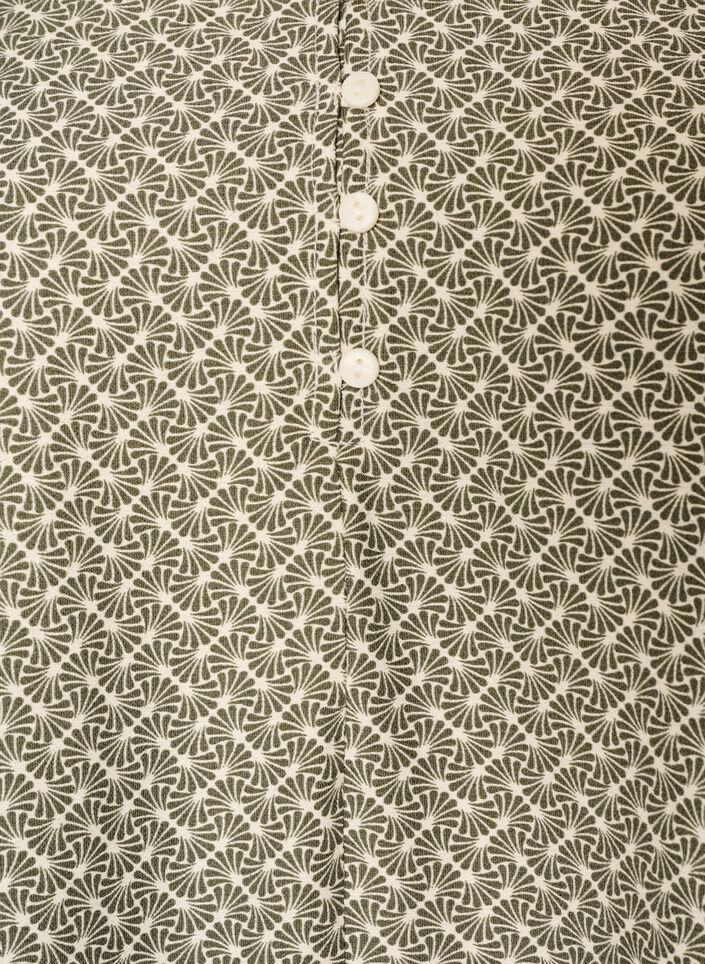 Jurk van viscose met patroon en lange mouwen, Groen, Packshot image number 2