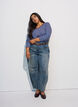 Gestreepte blouse met lange mouwen, Blauw, Model image number 1