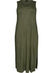 Mouwloze ribjurk van viscose, Groen, Packshot image number 0