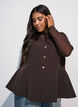Gilet met krijtstreep en peplum, Bruin, Model image number 0