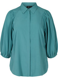 Viscose blouse met 3/4 pofmouwen, Sea Pine