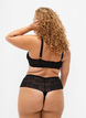 Kanten kruisloze string met normale taille, Black, Model image number 1