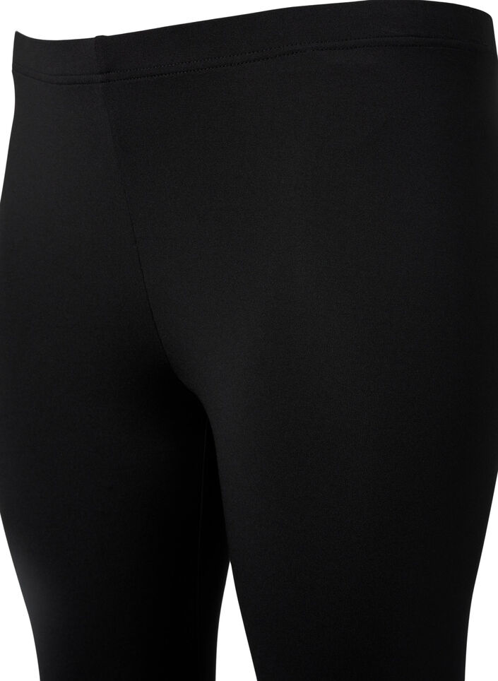 2 paar 3/4 leggings met kanten randje, Black / Black, Packshot image number 3
