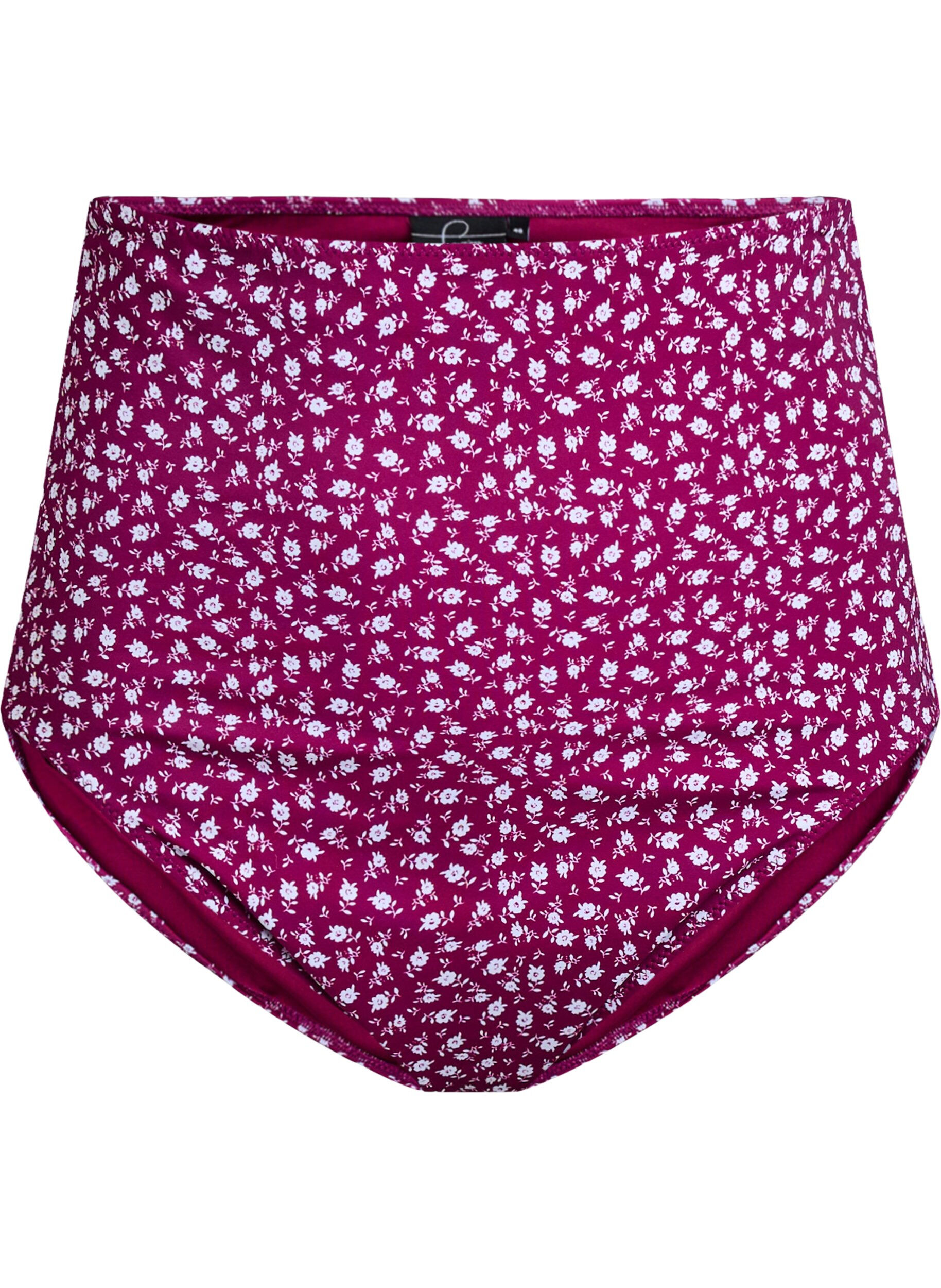 Bikinibroekje met extra hoge taille en bloemenprint
