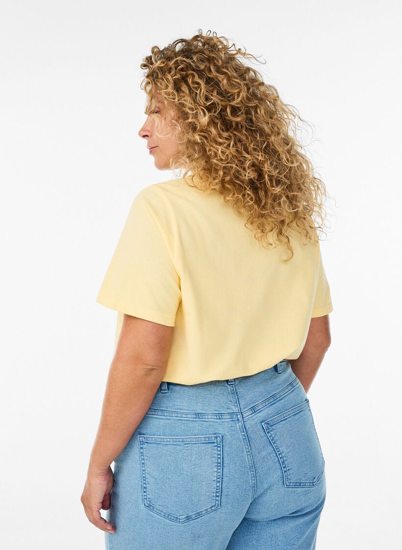 Polo met korte mouwen, Geel, Model image number 2