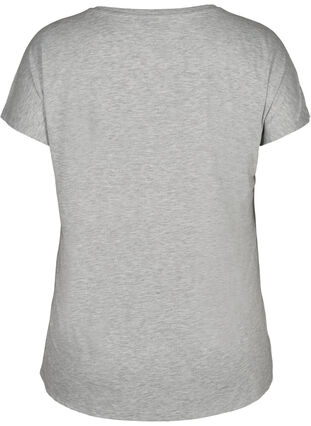 Trainings t-shirt met print op de borst, Light Grey Melange, Packshot image number 1
