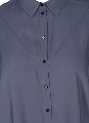 Lange blouse in effen kleur en viscosemix, Odysses Gray, Packshot image number 2