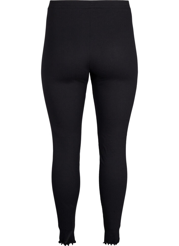 Strakke geribde broek, Black, Packshot image number 1