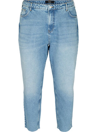 Cropped mom fit Mille jeans met losse pasvorm, Light blue denim, Packshot image number 0