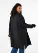 FLASH - Geribde cardigan met splitten, Dark Grey Melange, Model image number 1