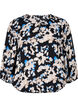 Viscose blouse met print en smok, Zwart, Packshot image number 0