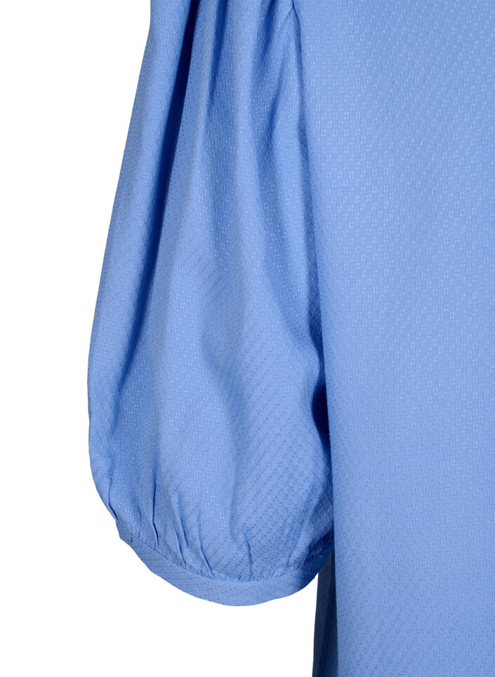 Blouse van viscose met halflange mouwen, Cornflower Blue, Packshot image number 3