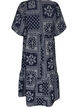 Enkel-lange jurk in viscose met paisleyprint en korte mouwen, Blauw, Packshot image number 1