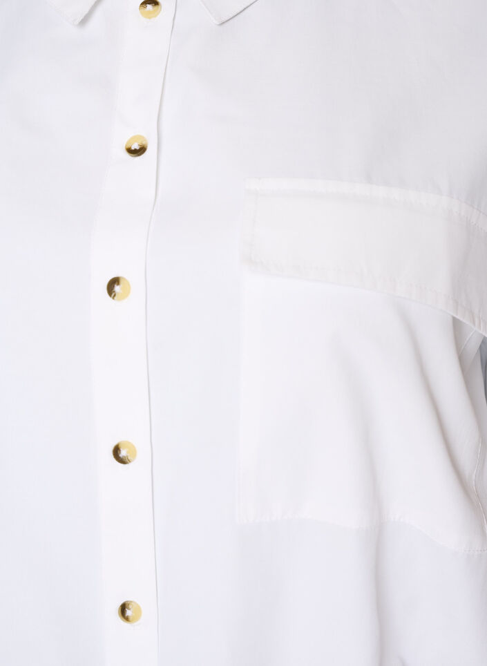 Shirt met borstzak en ballonvorm, Wit, Packshot image number 2