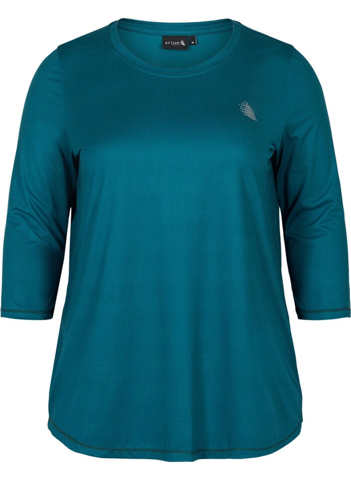 Sporttop met 3/4 mouwen, Groen, Packshot image number 0
