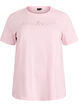 Katoenen T-shirt met decoratief detail vooraan, Roze, Packshot image number 0