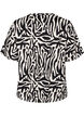 Blouse met korte mouwen en zebraprint, Zwart, Packshot image number 1