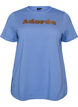 Organisch katoenen T-shirt met print aan de voorkant, Blauw, Packshot image number 0