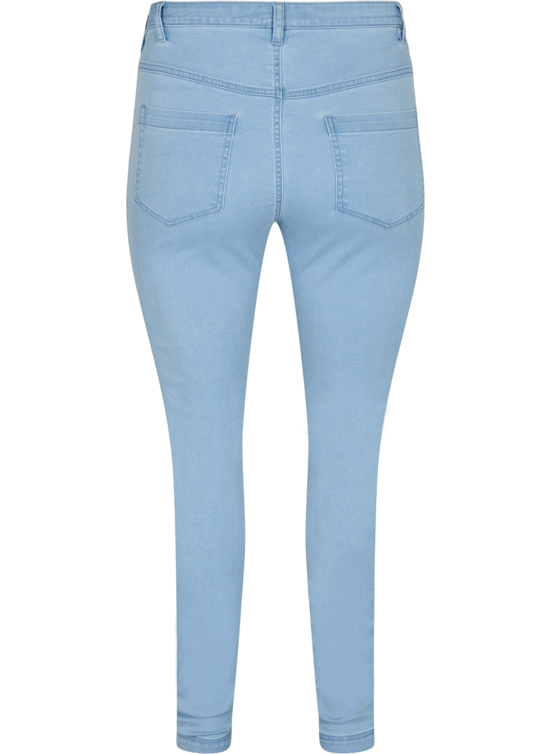 Zizzi Super slim Amy jeans met hoge taille, Ex Lt Blue, Packshot image number 1