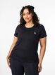 Slim fit sport T-shirt met ronde hals, Black, Model image number 0