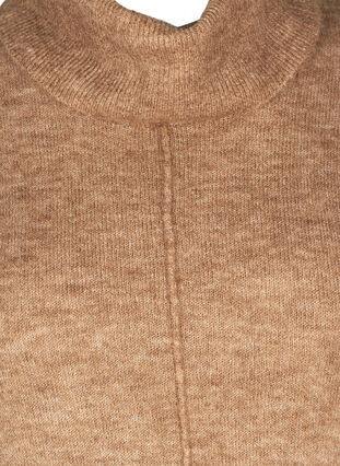 Gemêleerde gebreide blouse met col, Burro Melange, Packshot image number 2