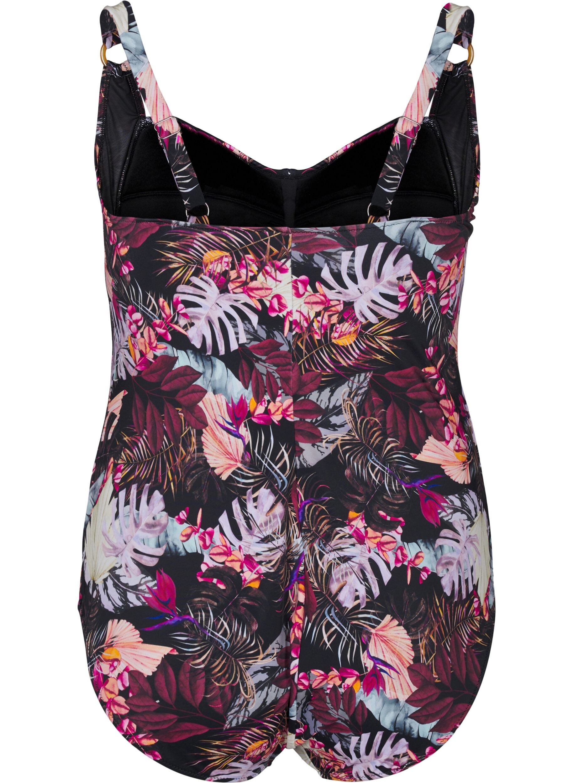 Zizzi Gewatteerd badpak met print, Rood, Packshot image number 1