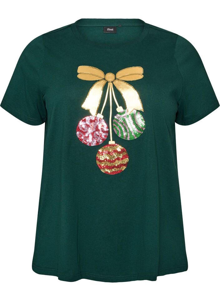 Kerst T-shirt van biologisch katoen, Groen, Packshot image number 0