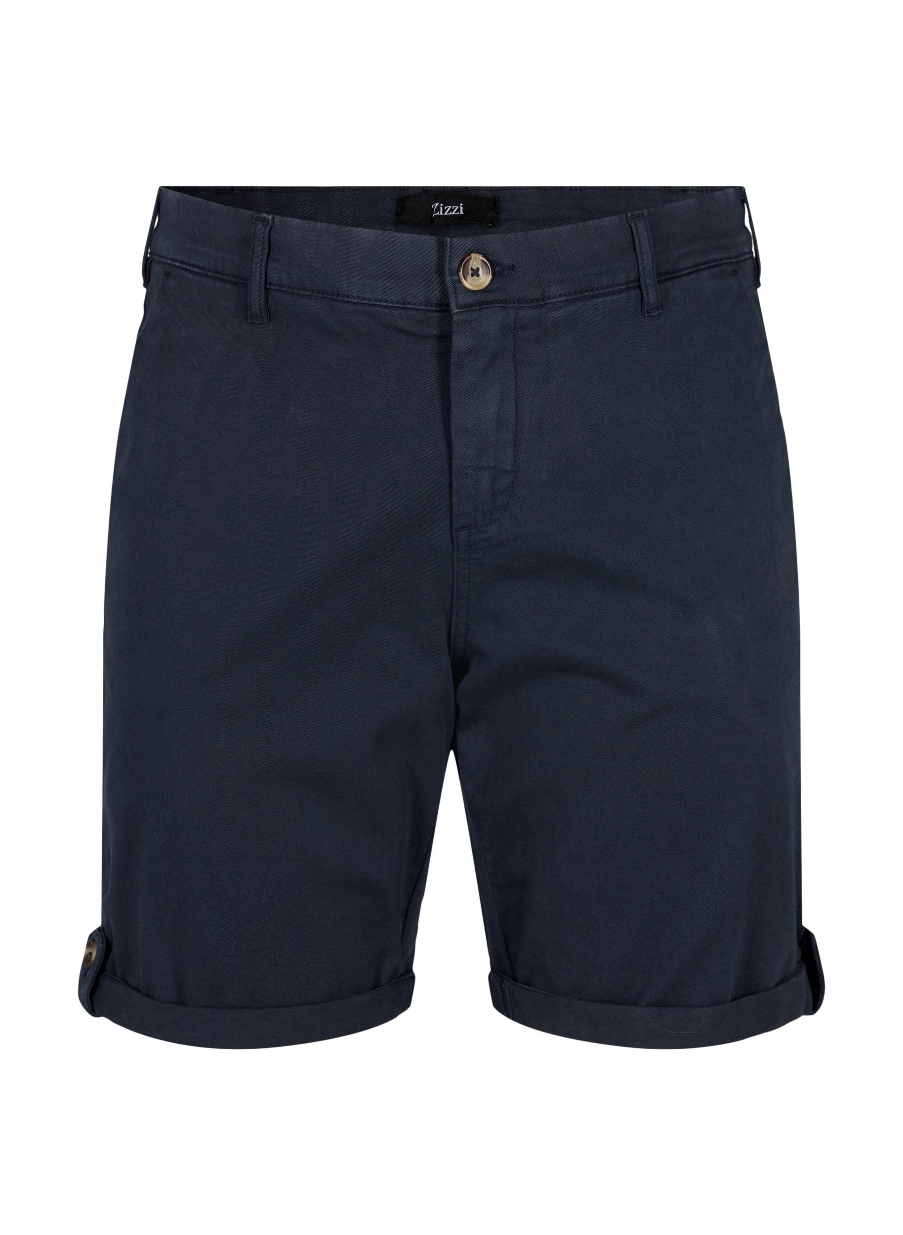 Zizzi Korte chino broek met zakken, Navy Blazer, Packshot image number 0