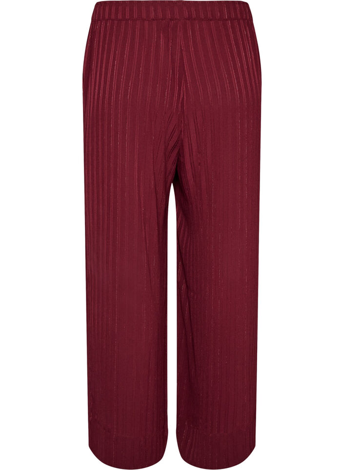 Broek met textuurstrepen en rechte pijpen, Rood, Packshot image number 1