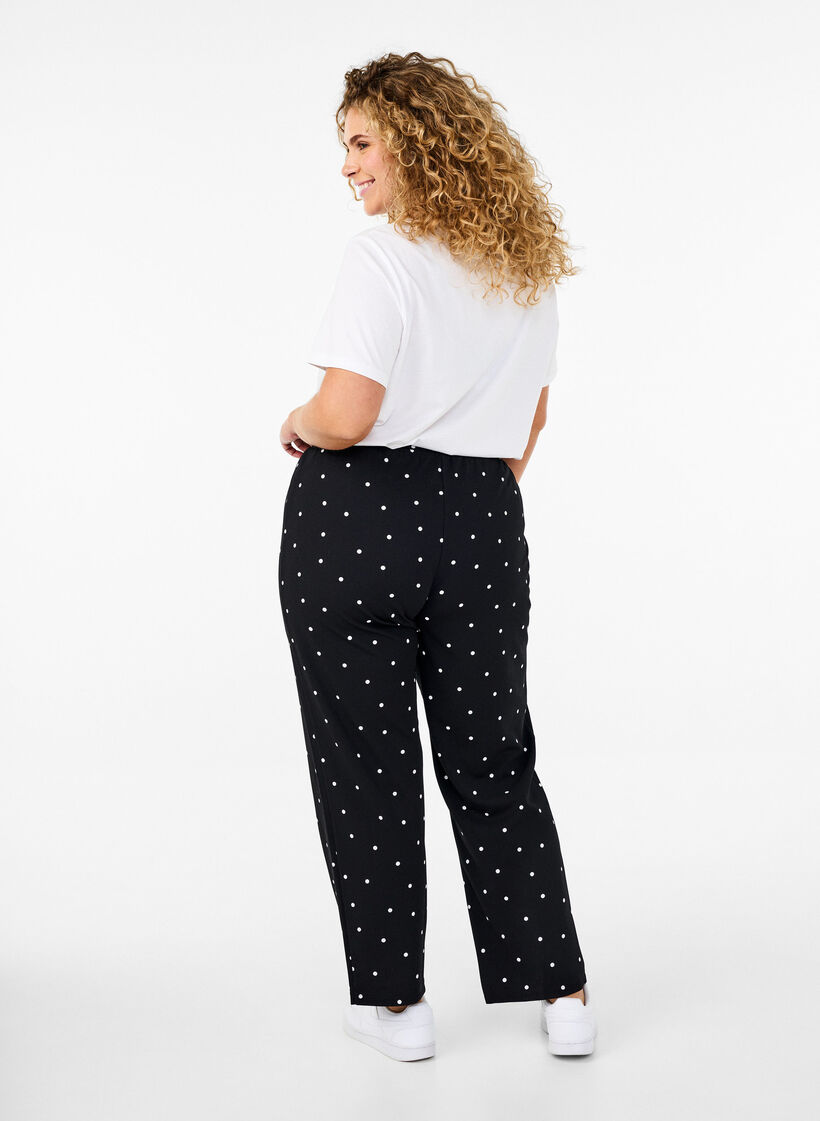 Broek met rechte pasvorm, Zwart, Model image number 1