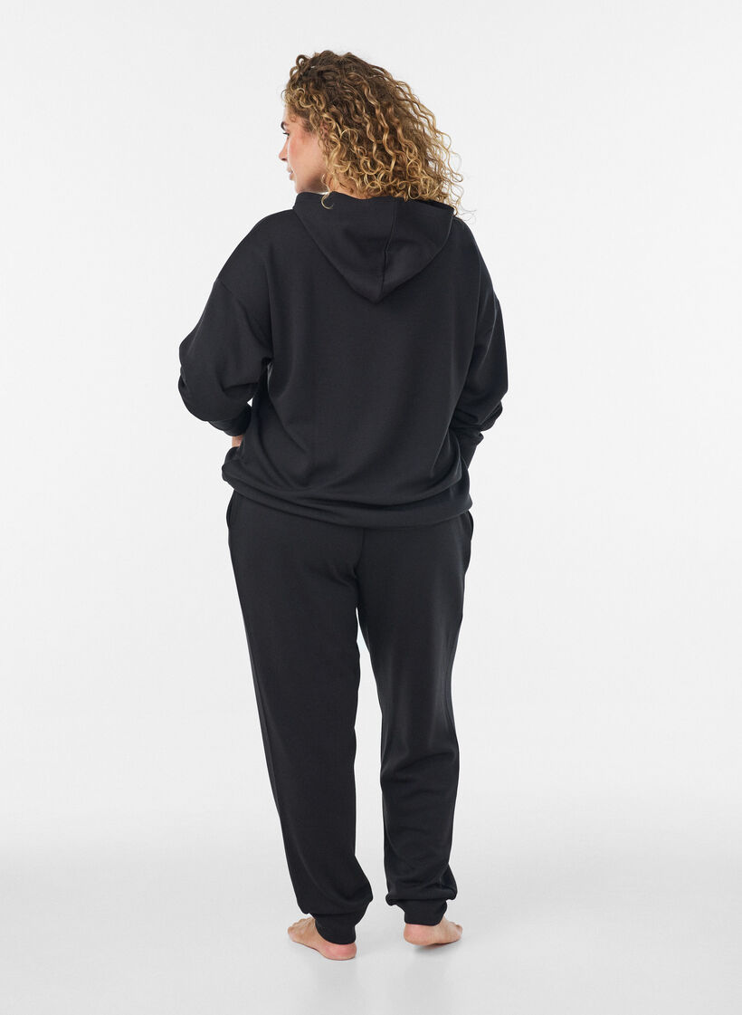 Jersey hoodie, Zwart, Model image number 2