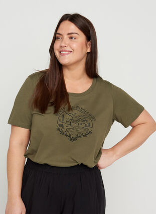 T-shirt met print, Ivy Green WONDER, Model image number 0