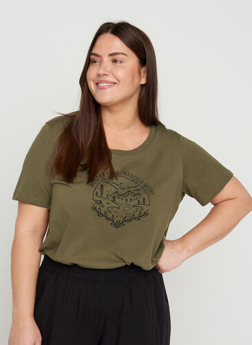 T-shirt met print, Ivy Green WONDER, Model image number 0